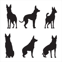 A black silhouette Bella dog set