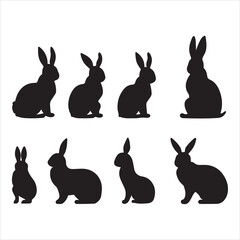 A black silhouette Bunny set