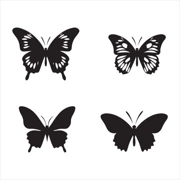 A black silhouette Butterfly set