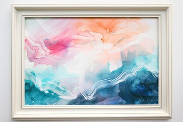 watercolor-inspired frame with soft pastel hues.