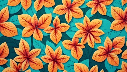 seamless pattern with autumn leaves