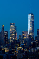 Fototapeta na wymiar Lower Manhattan skyline at night