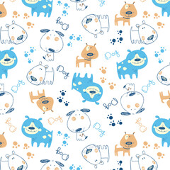 Cute little dogs kids wear pattern