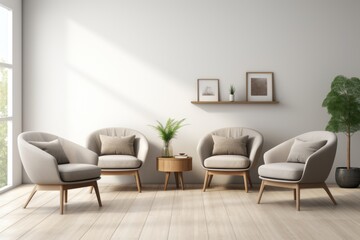 Arranged Stylish Armchair Set Isolated on Transparent Background