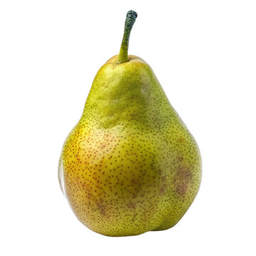 Ripe yellow pear isolated on a transparent background.