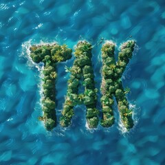Tak dla wysp! Wyspa w kształcie słowa tak. Napis brzmi tak. Przygoda i wakacje dają ci znak. Powiedz tak nadmorskiemu kurortowi.  Biuro podróży, turystyka i radość. Post + prezentacja