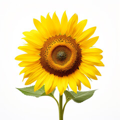 Obraz premium Sunflower, white background, professional photo сreated with Generative Ai