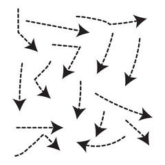 Doodle vector arrows and design elements. Hand drawn set of icons, frames, borders, arrows in cartoon style. Elements for infographics. Isolated on white background in eps 10.