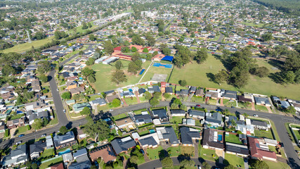 Drone aerial photograph of residential houses and surroundings in the greater Sydney suburb of...