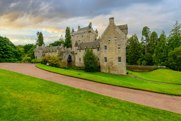 Fototapeta na wymiar Cawdor Castle is a Scottish castle in the parish of Cawdor in Nairnshire, Scotland. It is built around a 15th-century tower house. 