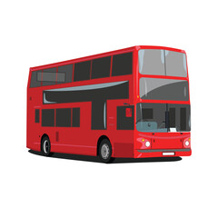 Red double decker bus vector