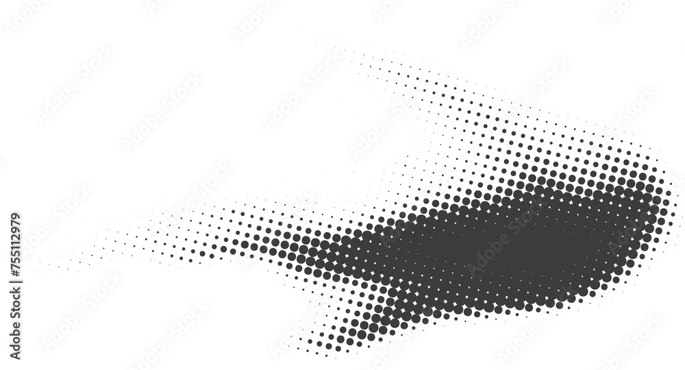 Poster halftone dotted shape. paint blob with noisy effect. abstract splatter shape