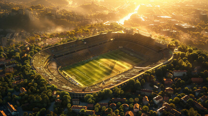 football stadium seen from a bird's eye view