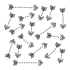Doodle vector arrows and design elements. Hand drawn set of icons, frames, borders, arrows in cartoon style. Elements for infographics. Isolated on white background in eps 10.