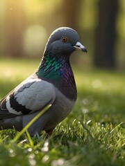 Obraz premium pigeon on the grass
