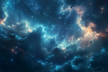 Fototapeta na wymiar Starry Sky With Clouds