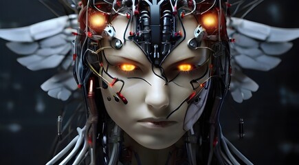 transgenic humans with eyes of eagles, muscles of cats, robotic heart, wiring in the nerves system,  computing brain, and extraordinary power to work and fight ,concept of  science fiction