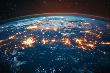Earths Nighttime View From Space - obrazy, fototapety, plakaty