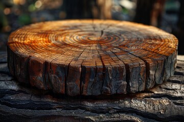 Detailed Close Up of Tree Stump Rings