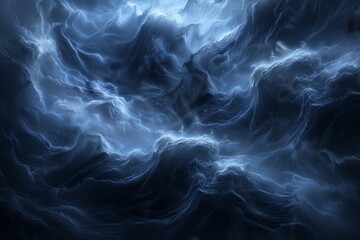 Blue and Black Swirl on Dark Background