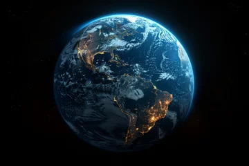 Photo sur Plexiglas Pleine Lune arbre Earth Shine: Night Lights From Space