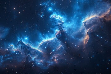 Massive Cluster of Stars in Night Sky - obrazy, fototapety, plakaty