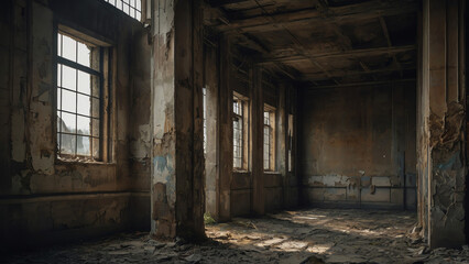Desolate Constructions: Recent Abandonment in Urban Areas - obrazy, fototapety, plakaty