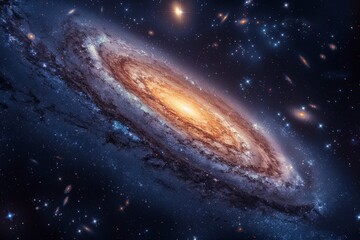 Spiral Galaxy With Stars - obrazy, fototapety, plakaty