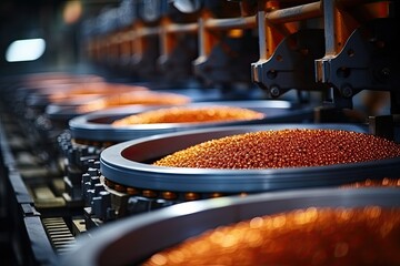 Iron pellets (granules) production in rotating drum machine.