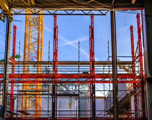 typical scaffolding at a construction site - 755116119