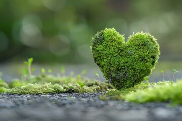 Heart Shaped Moss Growing Out of Ground