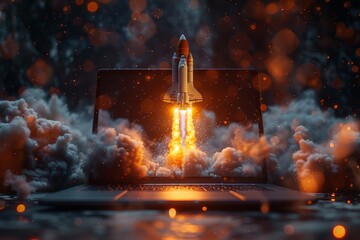 Laptop Launching Rocket Into Space