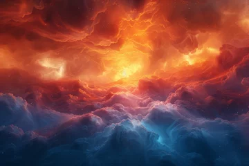 Photo sur Plexiglas Rouge 2 Cloud-Filled Sky Painting