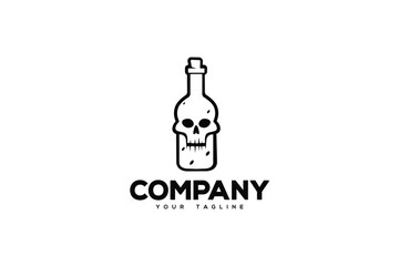 Bottle Logo Design - Skull Logo Design - Food and Drinks Logo Design