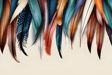 Vibrant Bird Feathers - obrazy, fototapety, plakaty