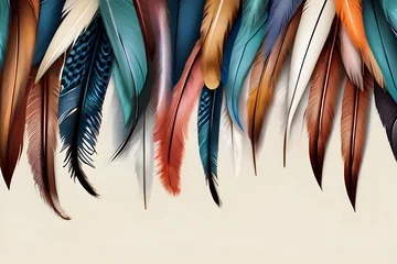 Foto op Canvas Vibrant Bird Feathers © Nw Studio