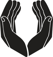 Pray line and glyph icon, religion and prayer, hands praying sign, vector graphics, a linear pattern on a white background