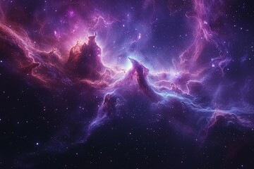 Majestic Nebula Cloud in Deep Space - obrazy, fototapety, plakaty