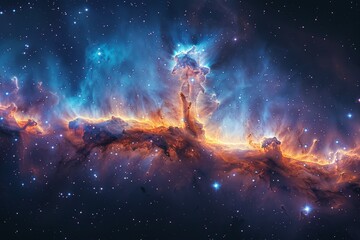 Stunning Space Scene With Amazing Nebula