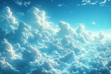 Fototapeta na wymiar Blue Sky Filled With White Clouds
