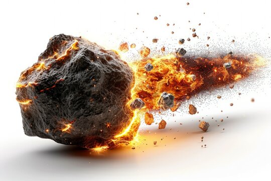 Fiery Rock Erupting Flames