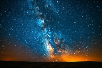 Starry Night Sky Over the Milky Way