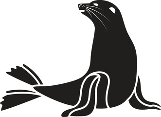 Silhouette of a sea lion. Vector icon logo isolated on white background