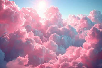 Foto op Plexiglas Pink Clouds Filling the Sunlit Sky © Ilugram