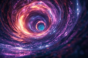 Swirling Purple and Blue Spiral With Stars