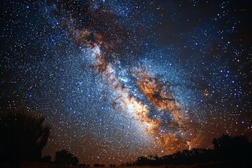 Fototapeta na wymiar Night Sky Abundant With Stars