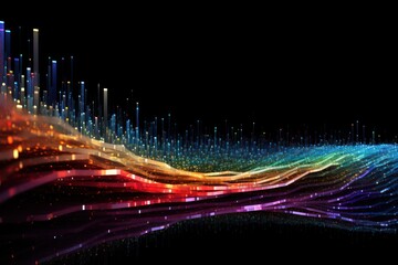 Fototapeta na wymiar digital background with abstract geometric multicolored big data representation