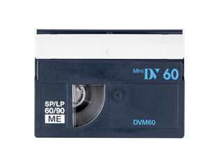 Old vintage mini DV casette isolated