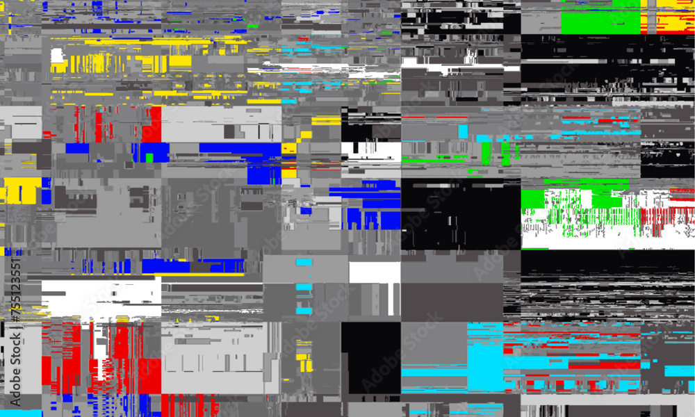 Poster Pixel pattern of a digital glitch. Abstract background, pattern of a digital glitch.