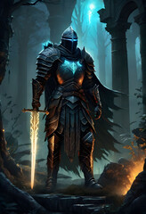fantasy warrior with sword